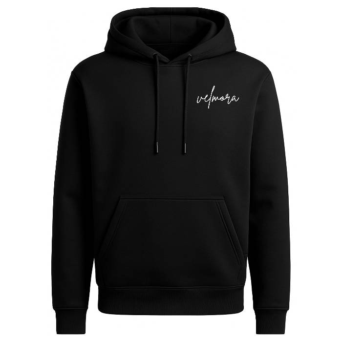 Velmora Signature Black Hoodie